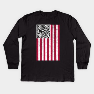 Trump Ymca Troll Dance QR T-shirt, Flag of the United States Kids Long Sleeve T-Shirt